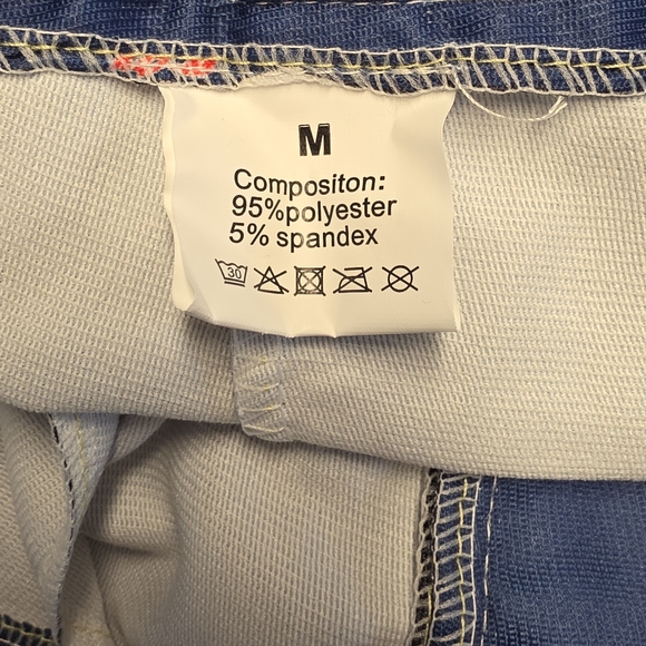 Womens BOHO Wide Leg Colorful Chevron Flare Pants Size Medium - Picture 6 of 6